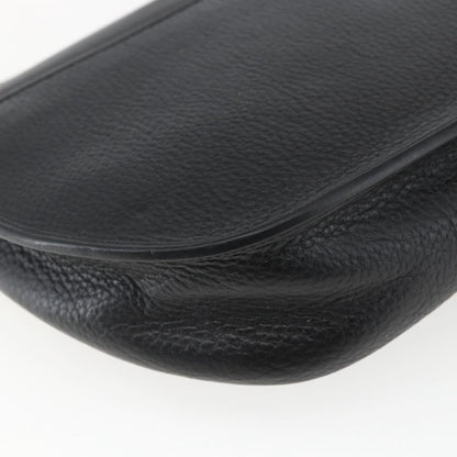 Christian Dior Bobby Flap Bag Whipstitch Leather, BLACK, LEATHER, Shoulder bag