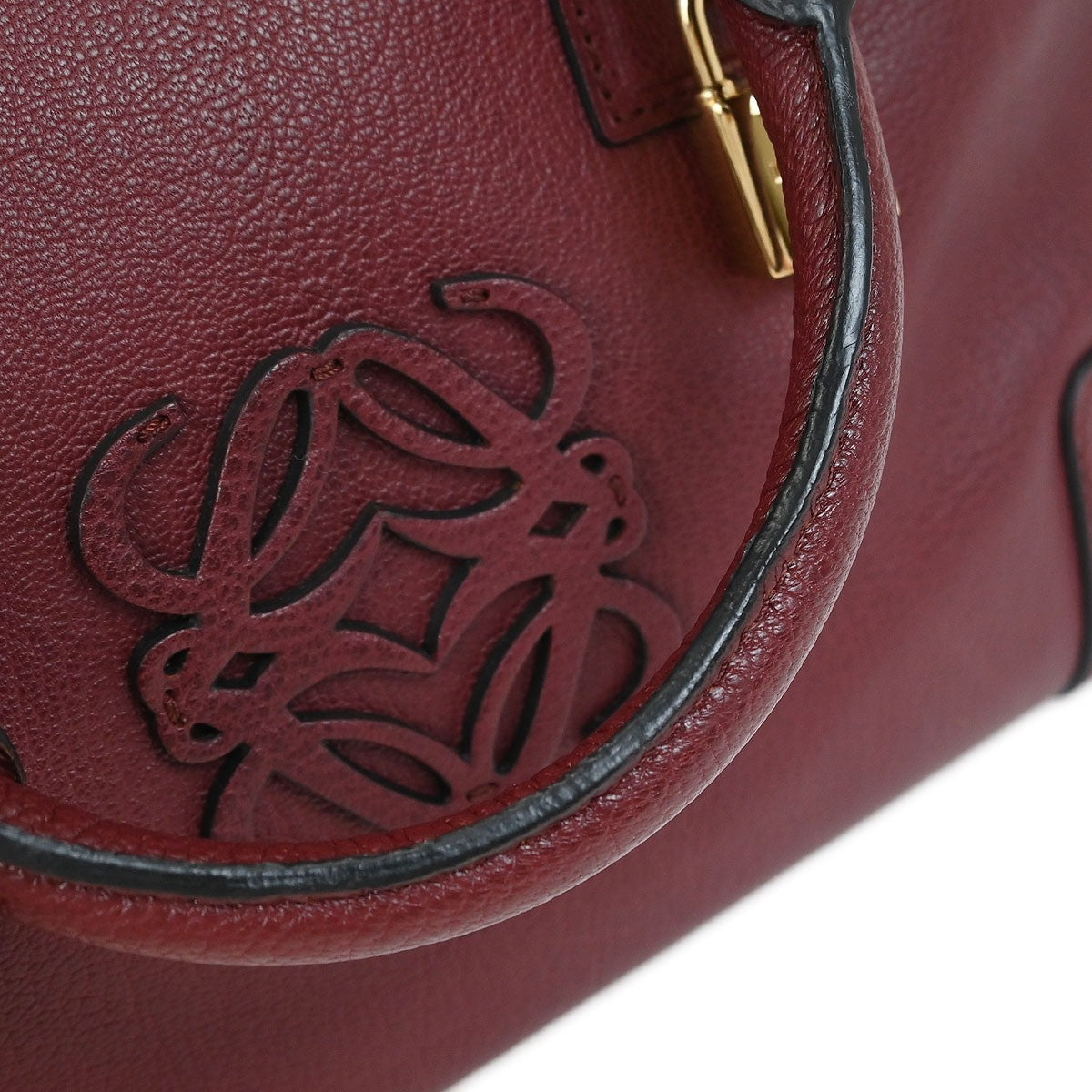 Loewe Amazona Bag Leather, BURGUNDY, LEATHER, Handbag