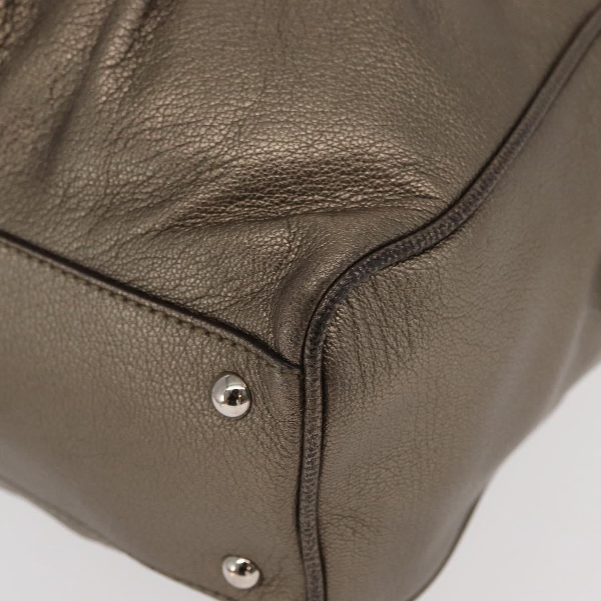 Salvatore Ferragamo Gancini Buckle Shoulder Bag Leather, GOLD, LEATHER, Handbag