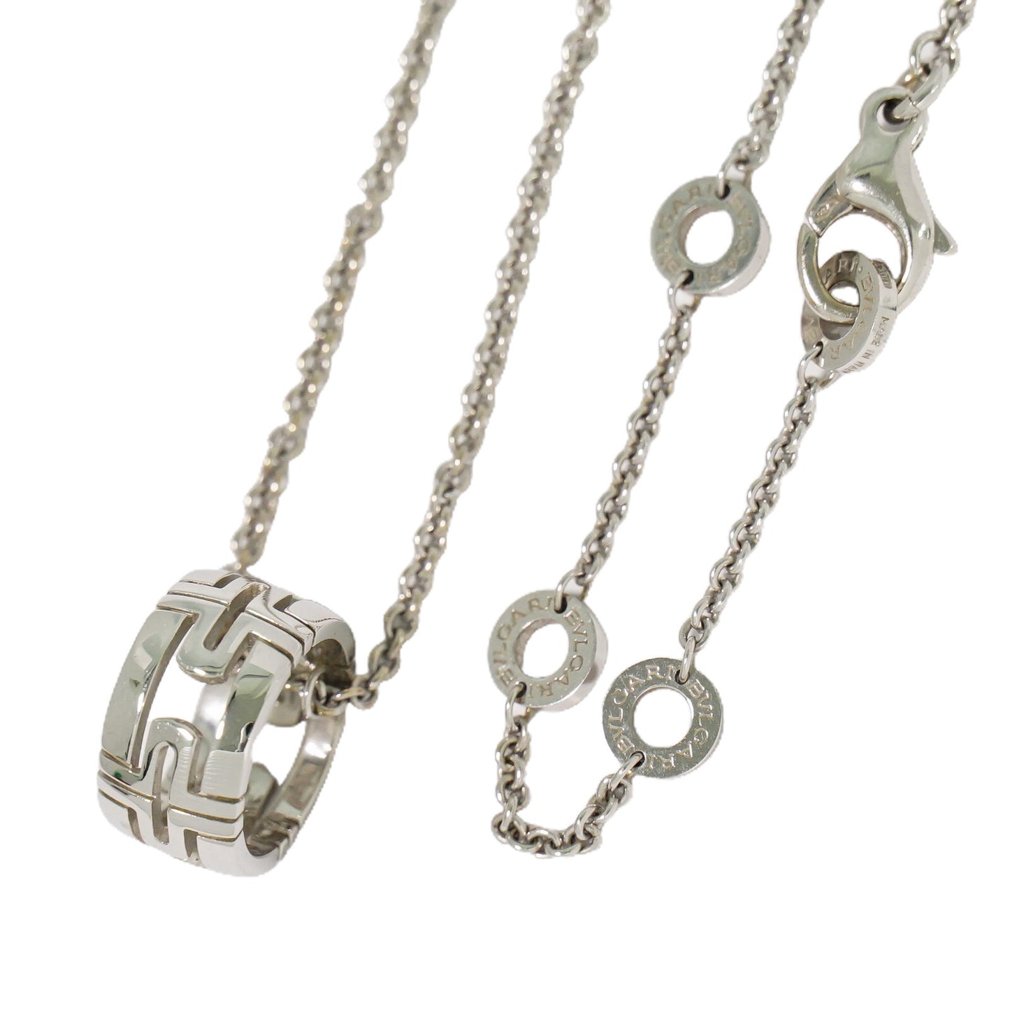 Bvlgari Parentesi Pendant Necklace 18K White Gold, SILVER, WHITE_GOLD, Necklace