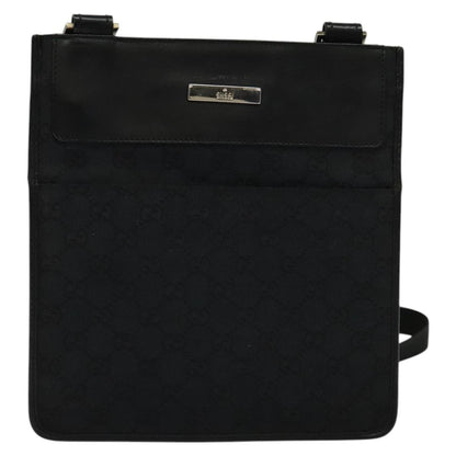 Gucci Front Pocket Messenger Canvas, BLACK, CANVAS, Shoulder bag