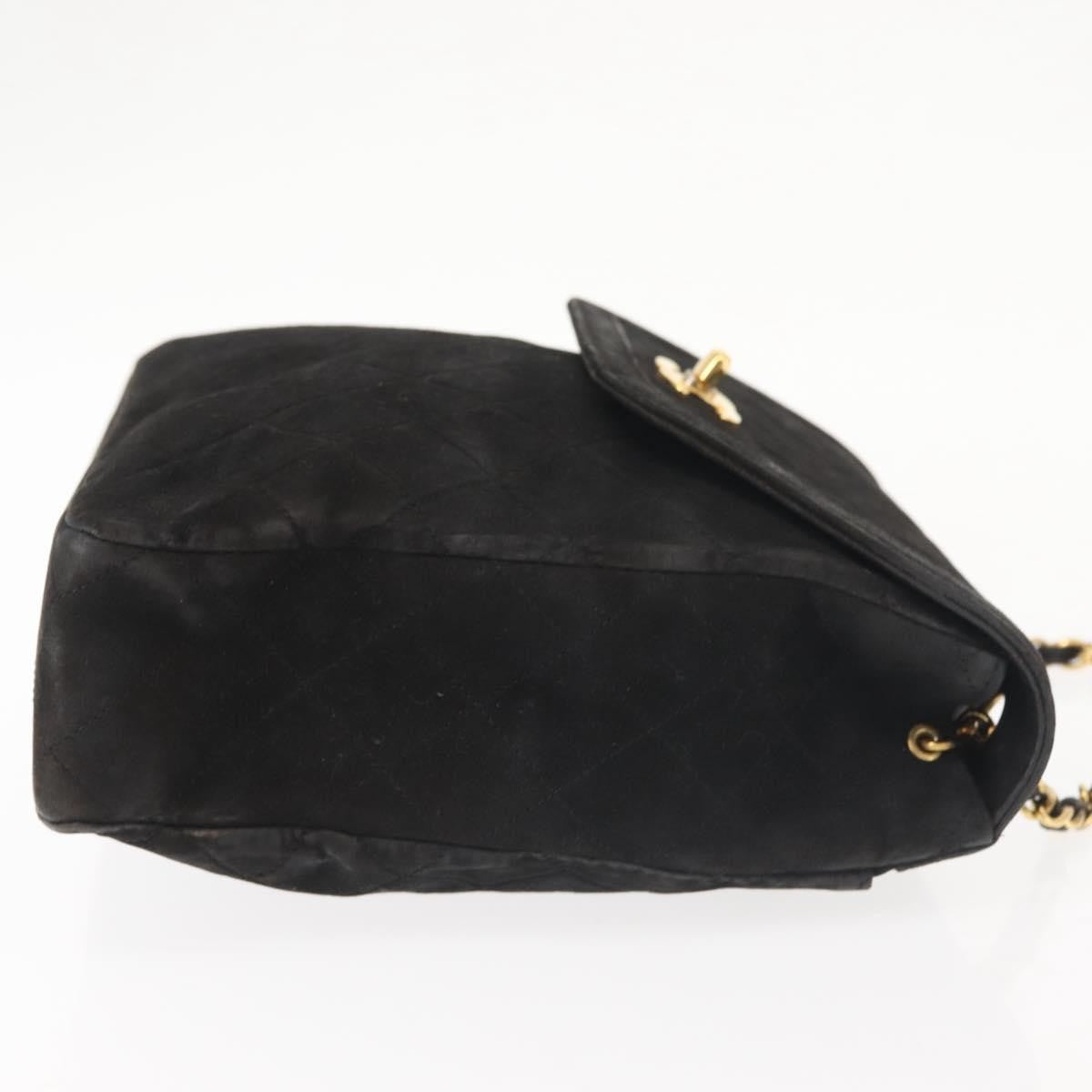 Chanel Vintage Clutch Pleated Leather, BLACK, SUEDE, Clutche & pouche