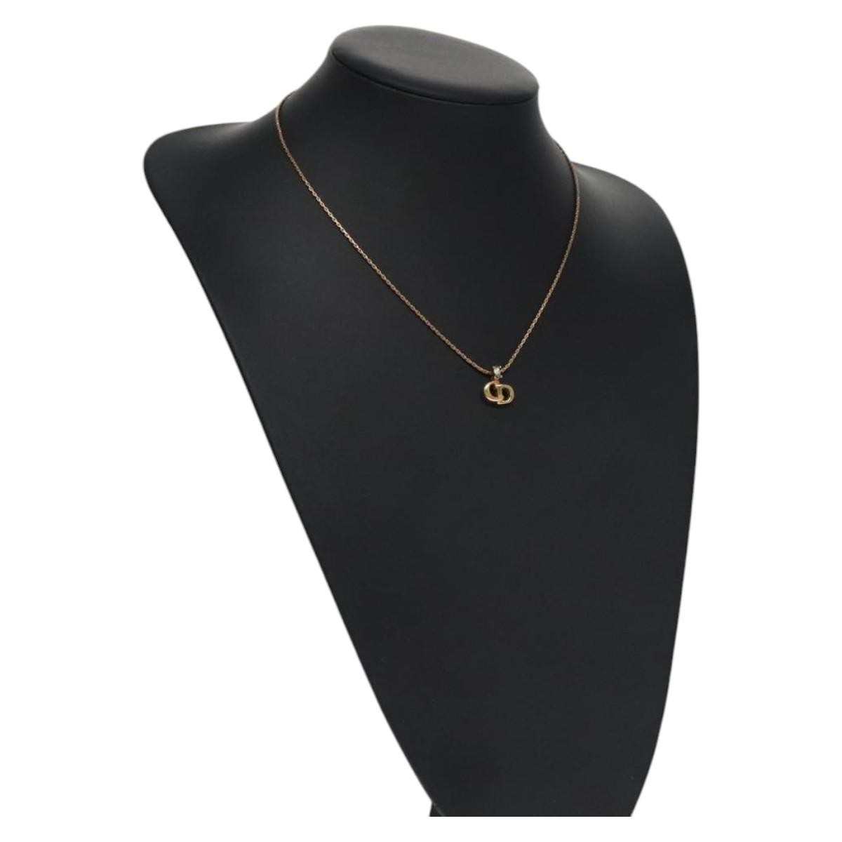 Christian Dior CD Pendant Necklace Metal, GOLD, METAL, Necklace