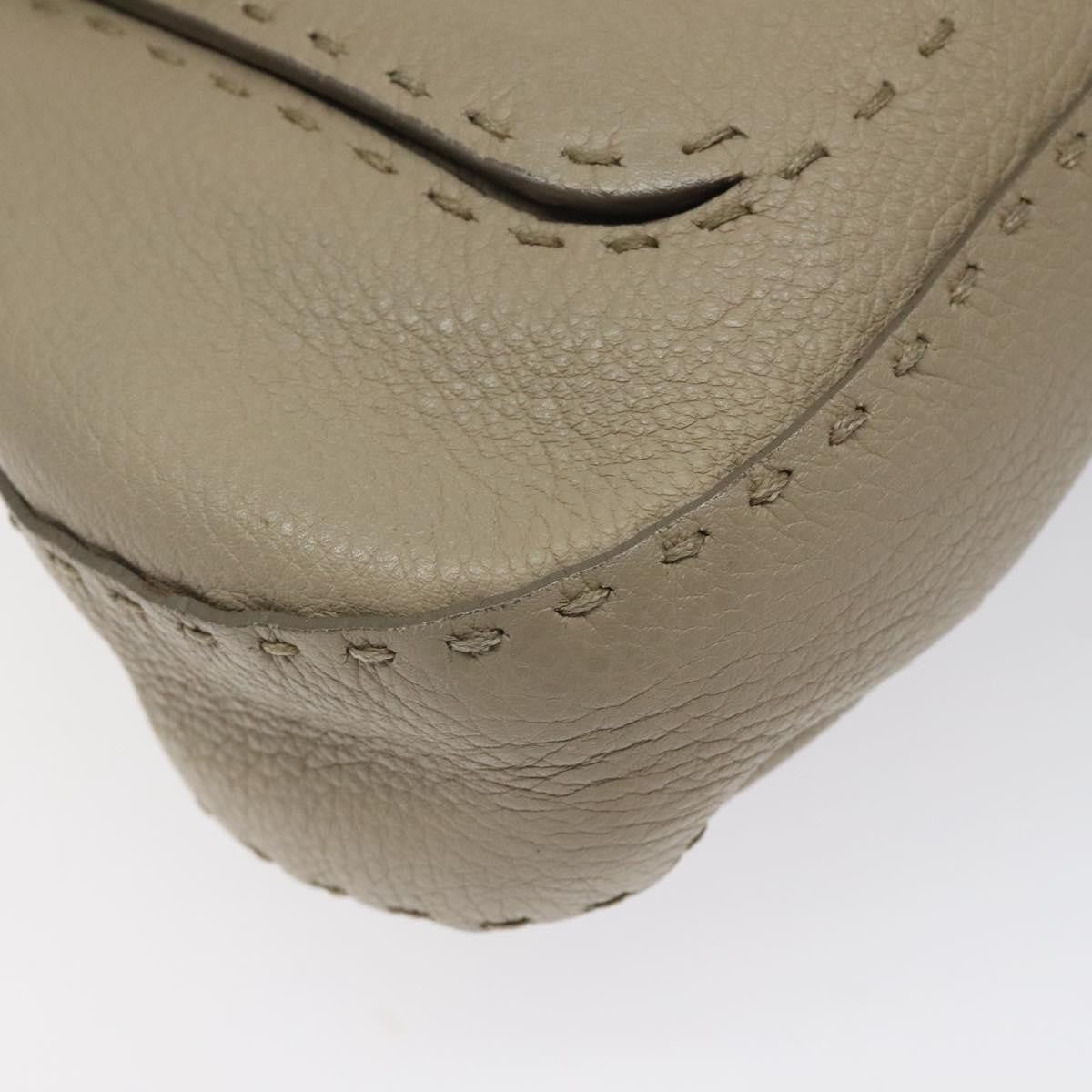 Fendi Selleria Tote Leather, BEIGE, LEATHER, Tote bag