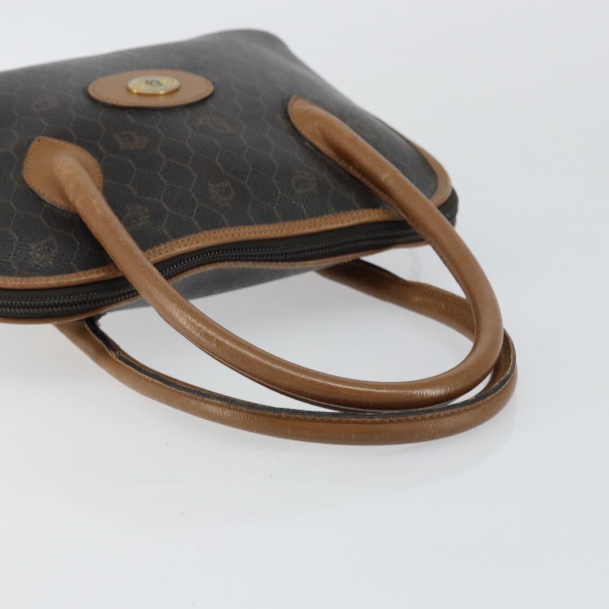 Christian Dior Vintage Honeycomb Handbag Canvas Leather, BLACK, CANVAS, Handbag