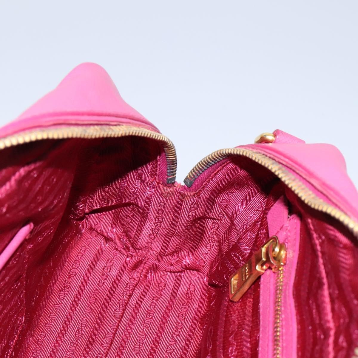 Prada Vintage Bauletto Bag Leather, PINK, LEATHER, Handbag