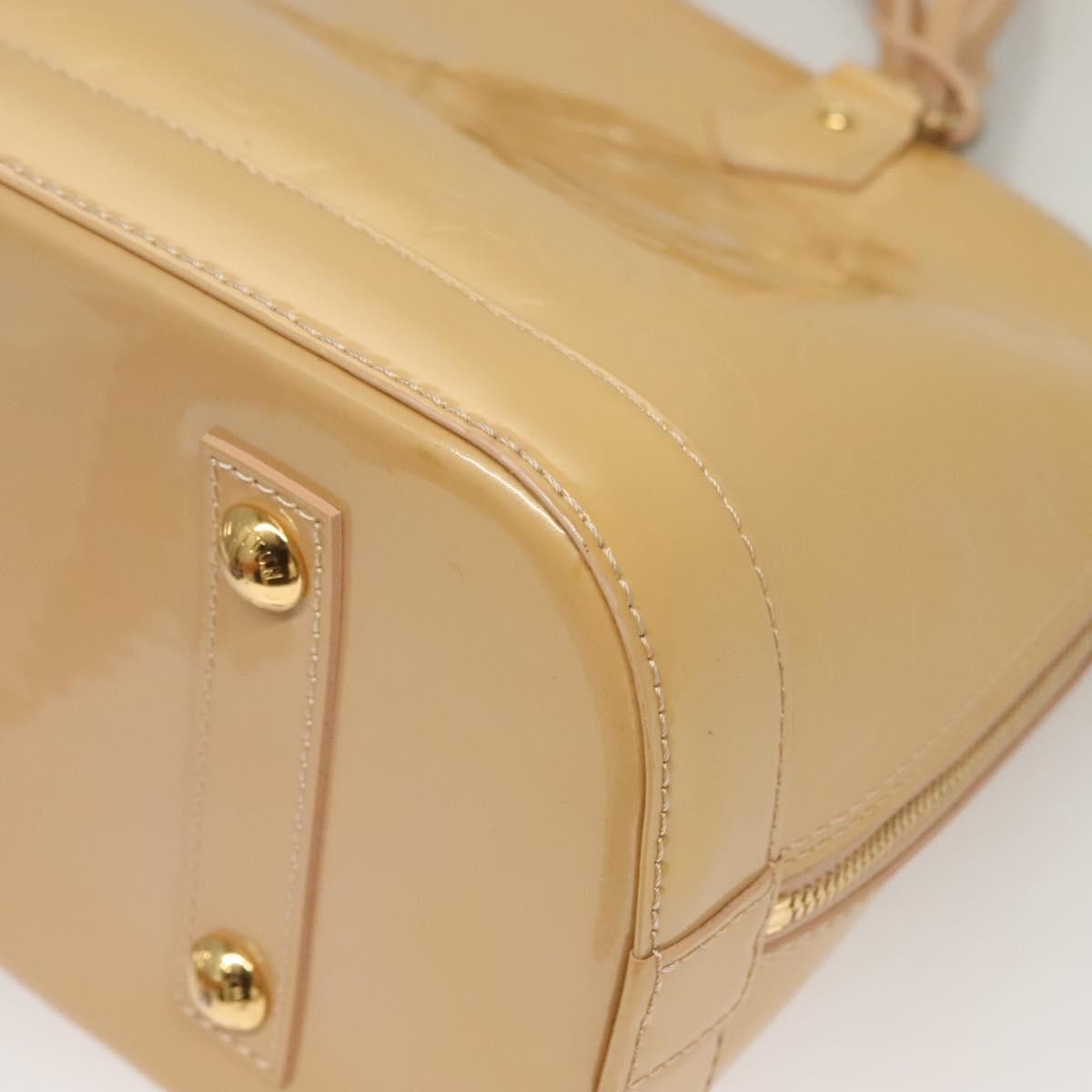 Louis Vuitton Alma Handbag Monogram Vernis, BEIGE, PATENT_LEATHER, Handbag