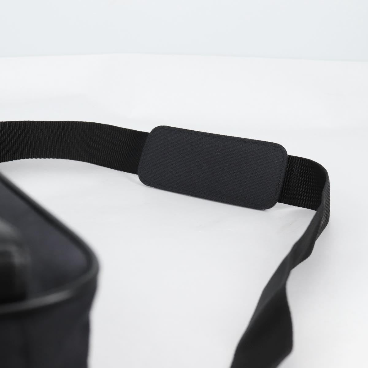 Versace Front Pocket Shoulder Bag Leather and Canvas, BLACK, CANVAS, Shoulder bag