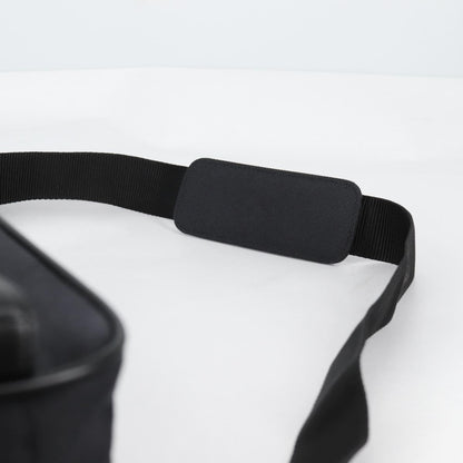 Versace Front Pocket Shoulder Bag Leather and Canvas, BLACK, CANVAS, Shoulder bag