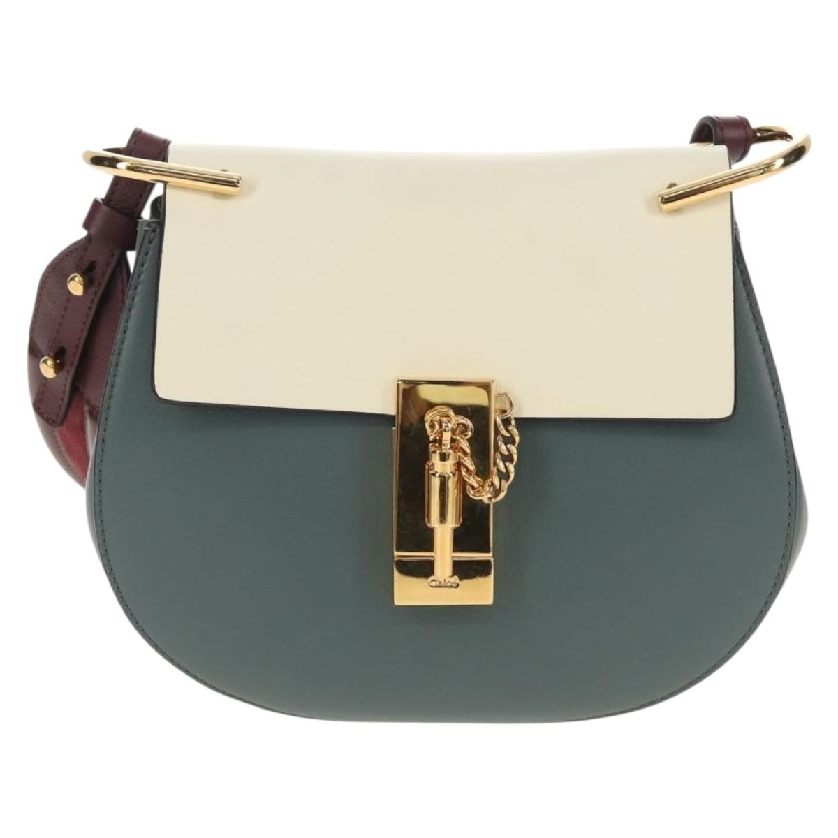 Chloe Drew Shoulder Bag Leather, BLUE, LEATHER, Shoulder bag