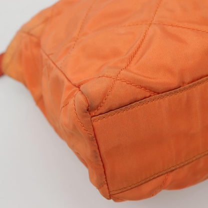 Prada Chain Shoulder Bag Quilted Tessuto, ORANGE, NYLON, Shoulder bag