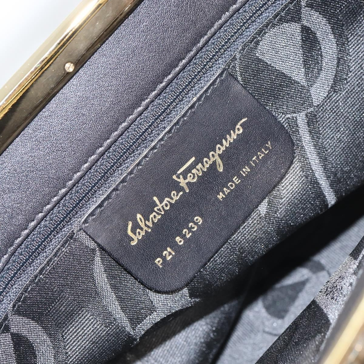 Salvatore Ferragamo Gancini Shoulder Bag Leather, BLACK, LEATHER, Shoulder bag