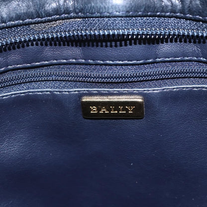 Bally Vintage Chain Shoulder Bag Quilted Leather, NAVY, LEATHER, Shoulder bag