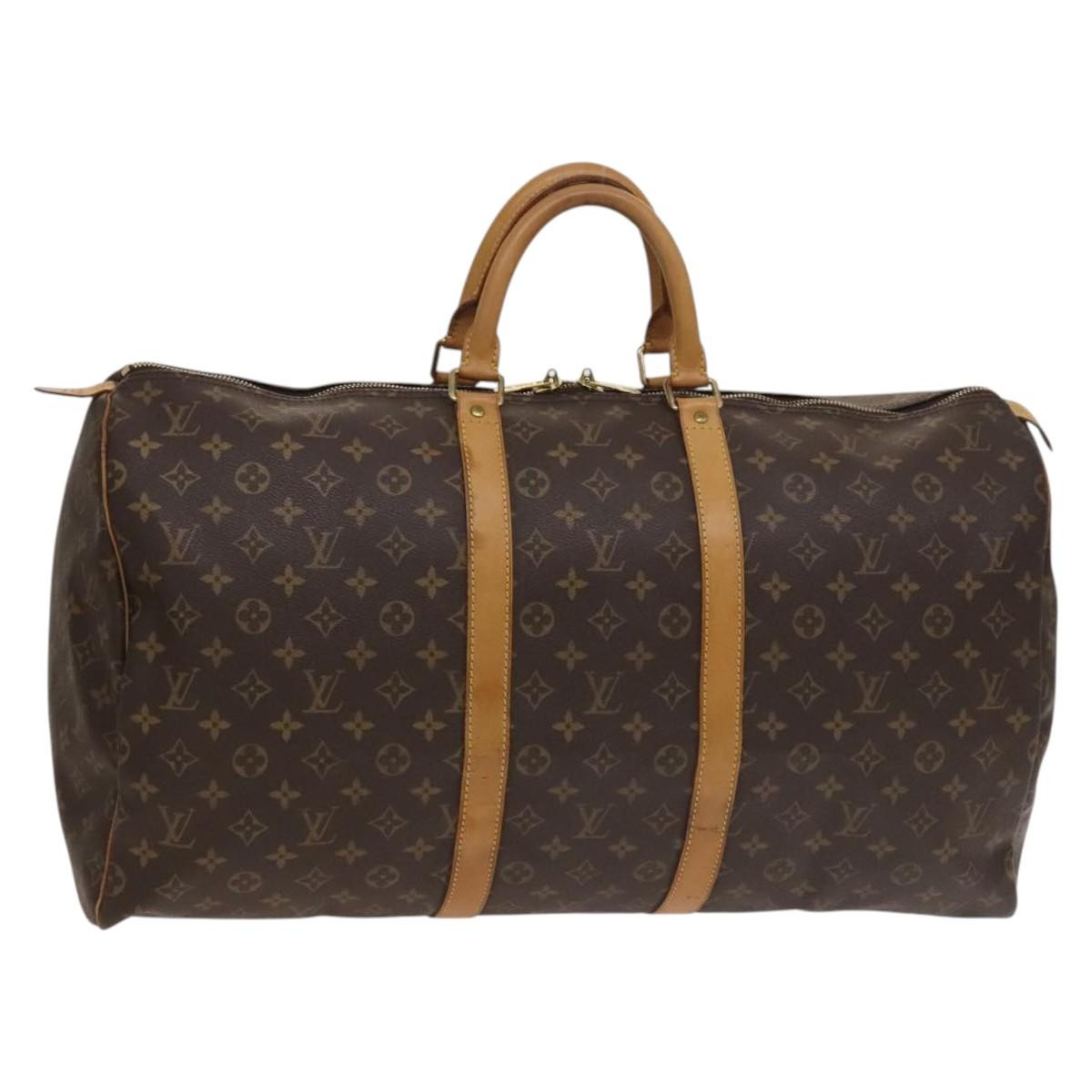 Louis Vuitton Keepall Bag Monogram Canvas, BROWN, CANVAS, Travel bag