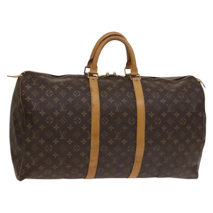 Louis Vuitton Keepall Bag Monogram Canvas, BROWN, CANVAS, Travel bag