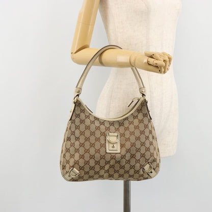 Gucci Abbey Shoulder Bag GG Canvas, Beige, Canvas, Shoulder Bag