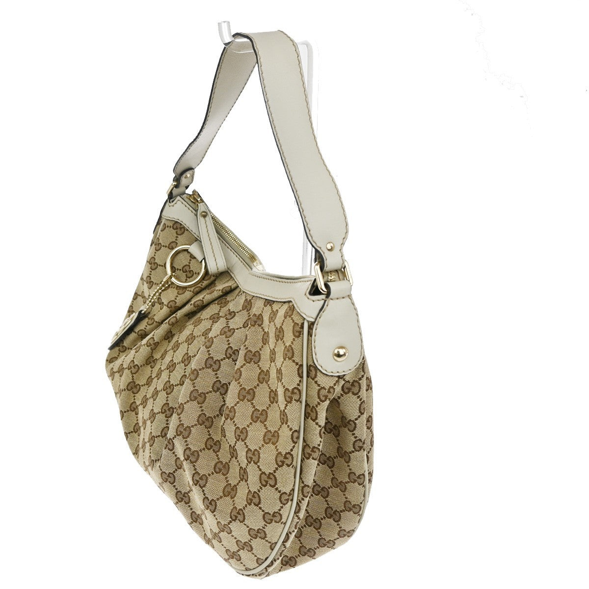 Gucci Sukey Shoulder Bag GG Canvas, BEIGE, CANVAS, Shoulder bag