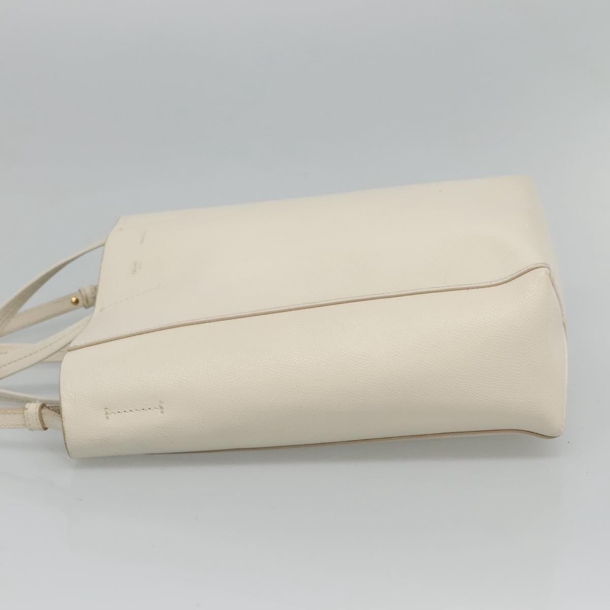 Celine Vertical Cabas Tote Leather, WHITE, LEATHER, Tote bag