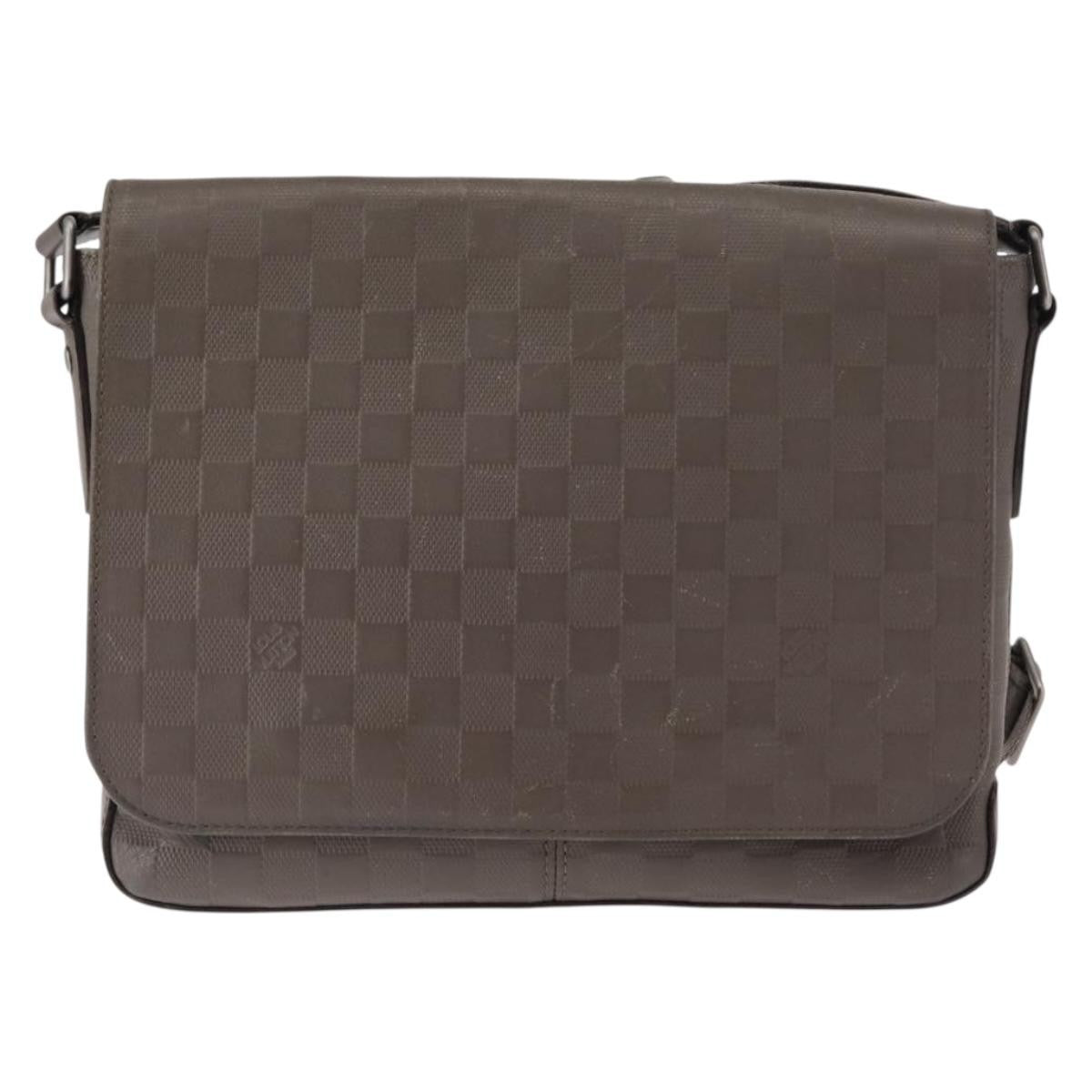 Louis Vuitton District Messenger Bag Damier Infini Leather, GRAY, LEATHER, Shoulder bag