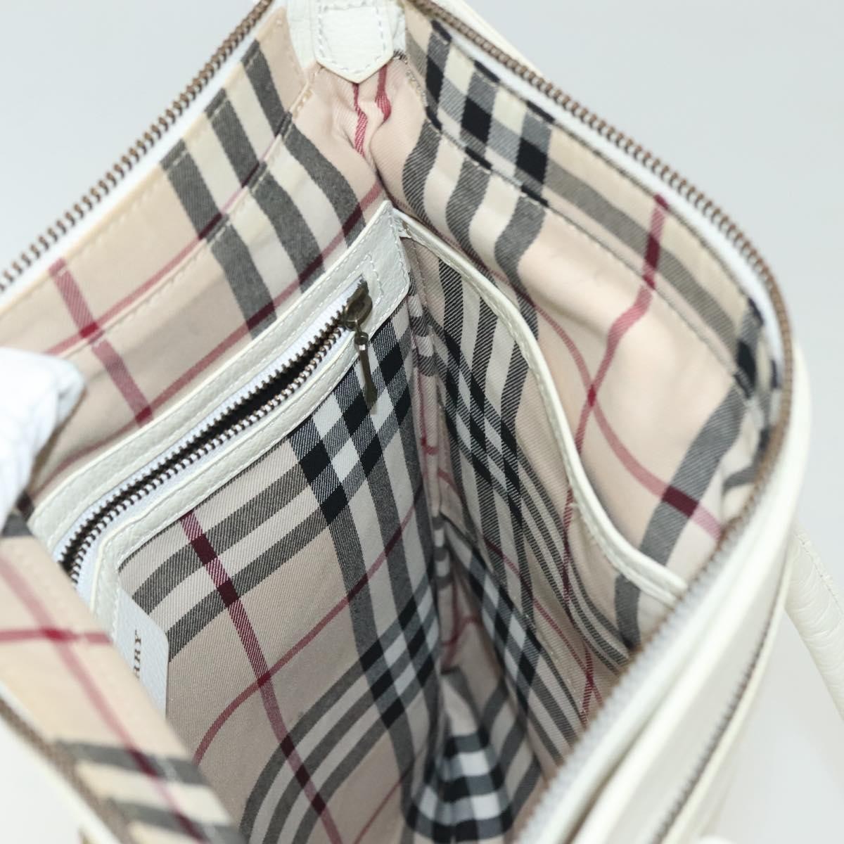 Burberry Vintage Tote Leather, WHITE, LEATHER, Tote bag
