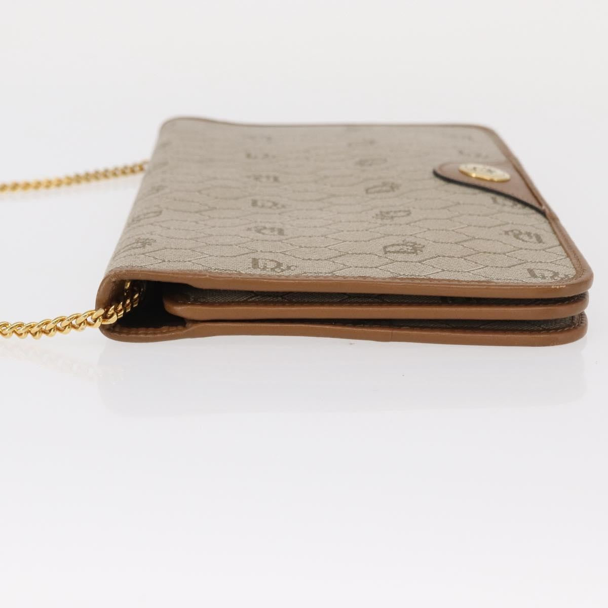 Christian Dior Vintage Honeycomb chain Canvas, BEIGE, CANVAS, Shoulder bag