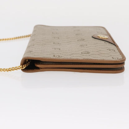 Christian Dior Vintage Honeycomb chain Canvas, BEIGE, CANVAS, Shoulder bag