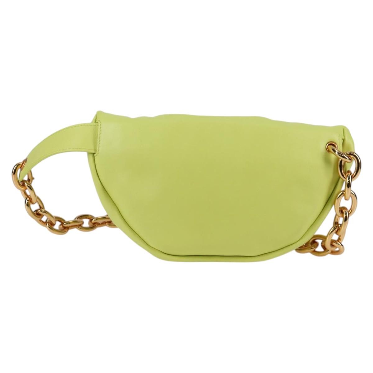 Bottega Veneta The Chain Pouch Leather, GREEN, LEATHER, Clutche & pouche