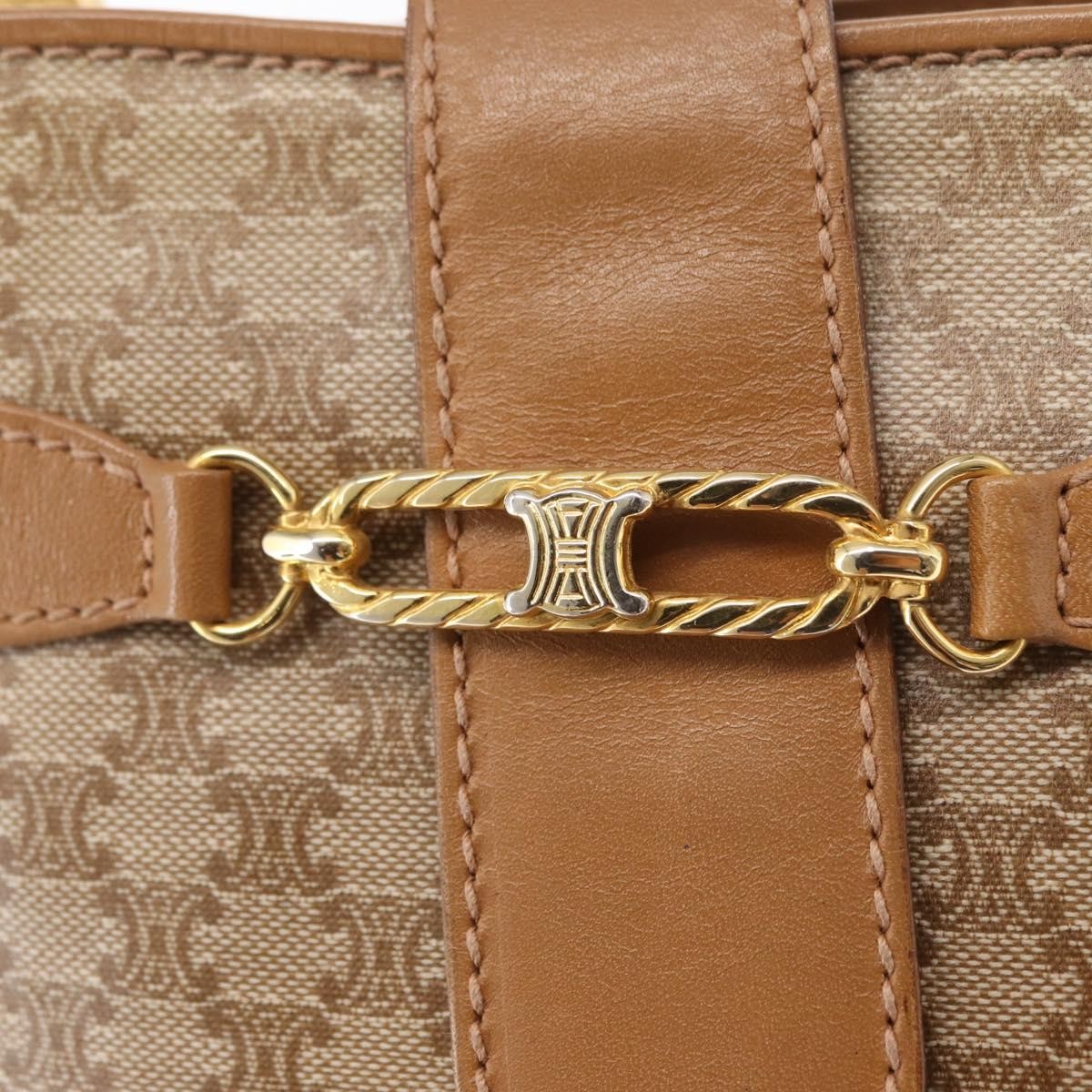 Celine Vintage Macadam Shoulder Bag Canvas, BEIGE, CANVAS, Shoulder bag