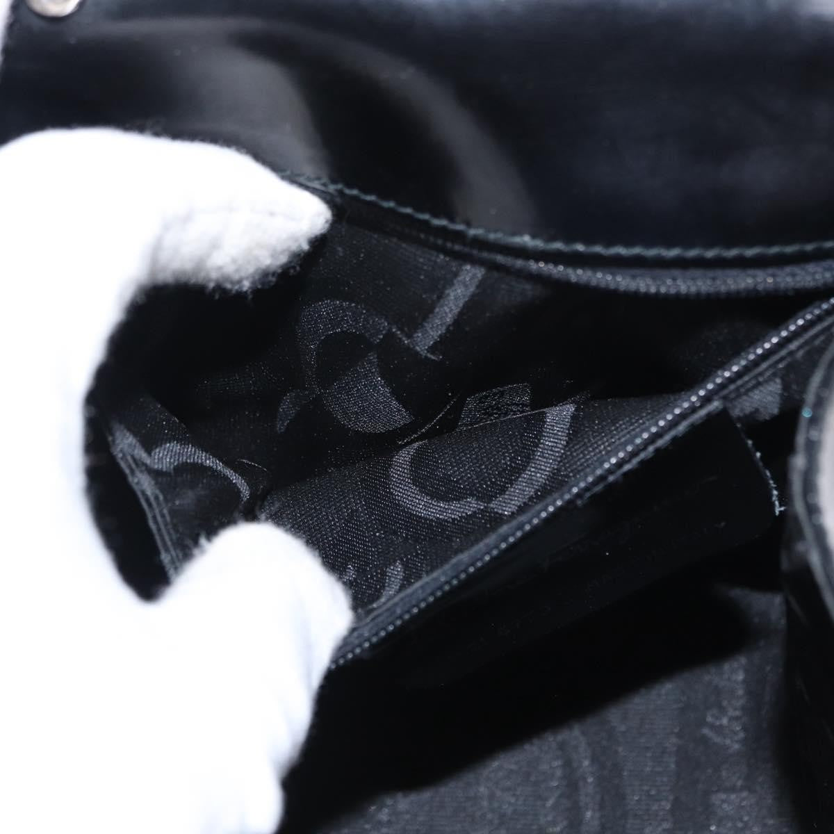 Salvatore Ferragamo Gancini handbag Leather, BLACK, LEATHER, Handbag