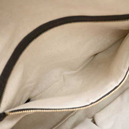 Gucci Vintage Wristlet Clutch Leather, BROWN, CANVAS, Clutche & pouche