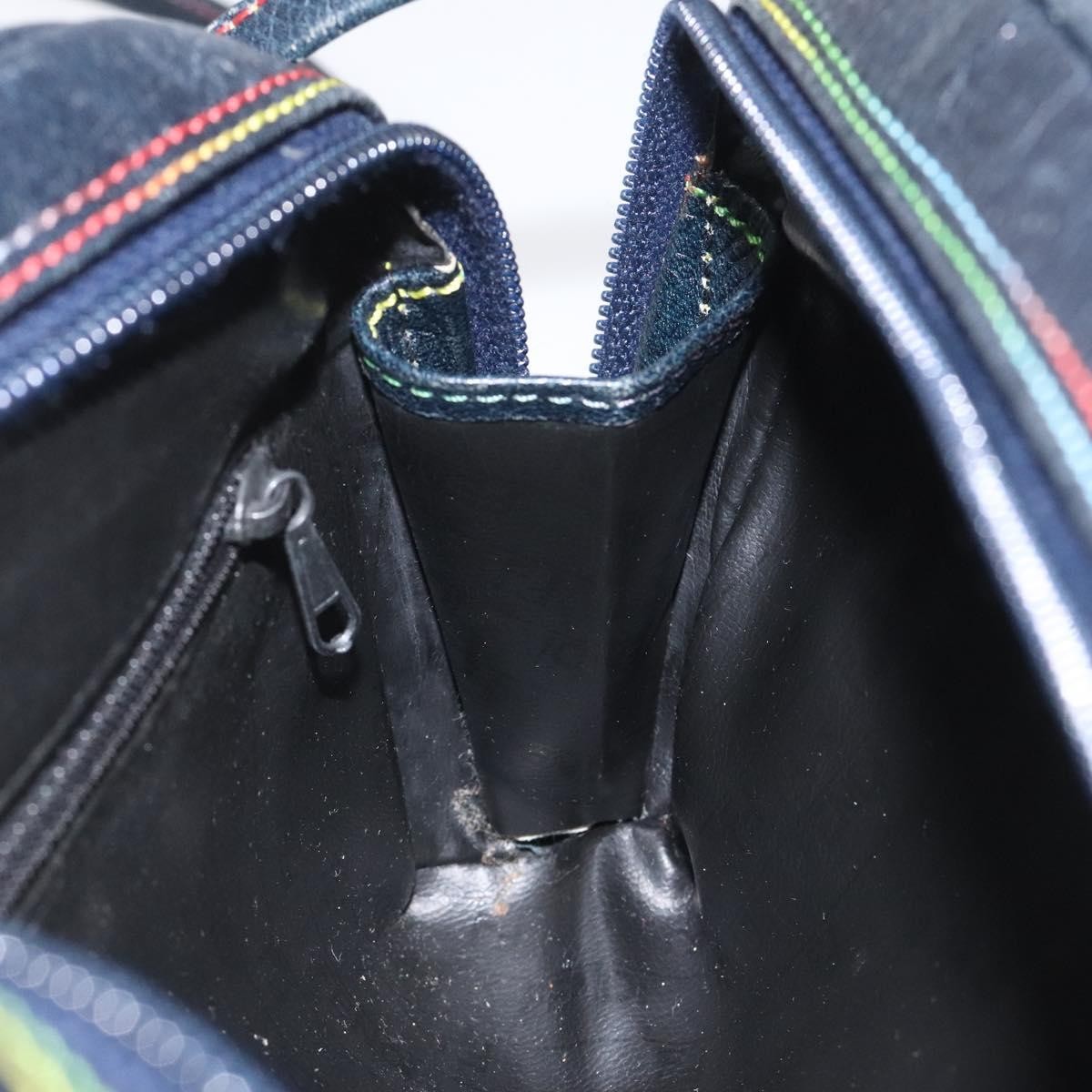 Fendi Vintage Zip Crossbody Bag Leather, NAVY, LEATHER, Shoulder bag