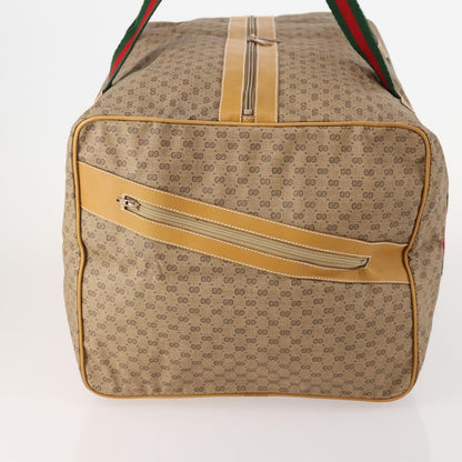Gucci Web Trim Weekend Duffle Bag GG Coated Canvas, BEIGE, CANVAS, Travel bag
