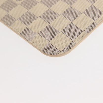 Louis Vuitton Neverfull Pochette Damier, WHITE, CANVAS, Clutche & pouche