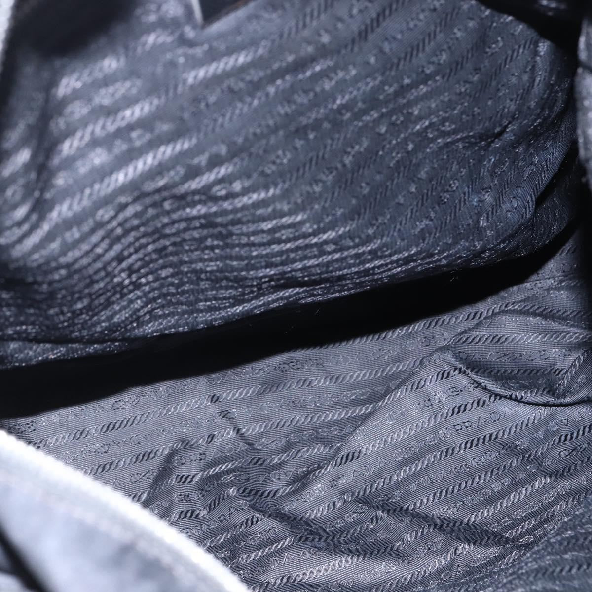 Prada Vintage Tote Tessuto with Leather, BLACK, NYLON, Tote bag