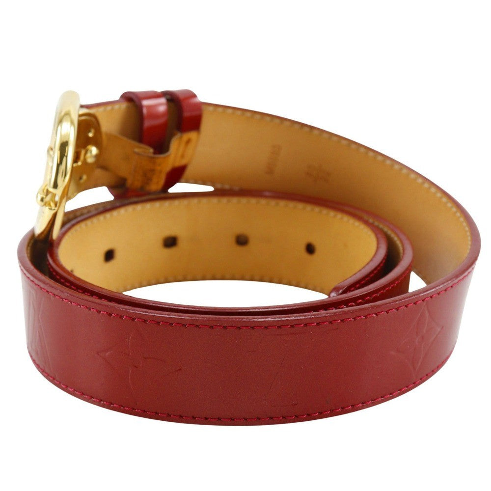 Louis Vuitton Ceinture Belt Monogram Vernis, RED, PATENT_LEATHER, Belts
