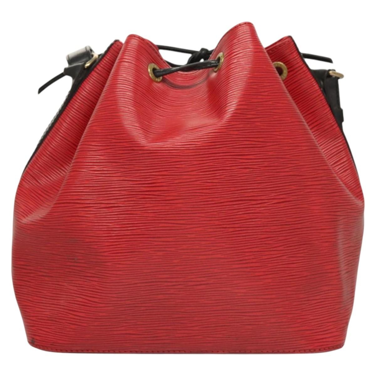 Louis Vuitton Petit Noe Handbag Two Tone Epi Leather, RED, LEATHER, Handbag