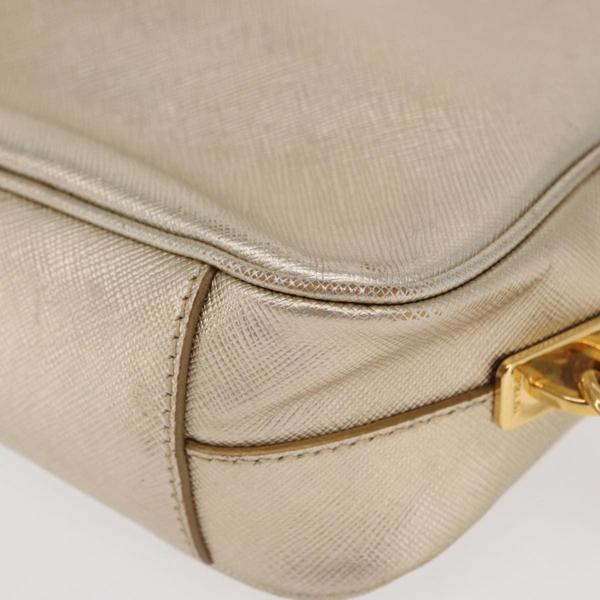 Prada Camera Shoulder Bag Saffiano Leather, GOLD, LEATHER, Shoulder bag