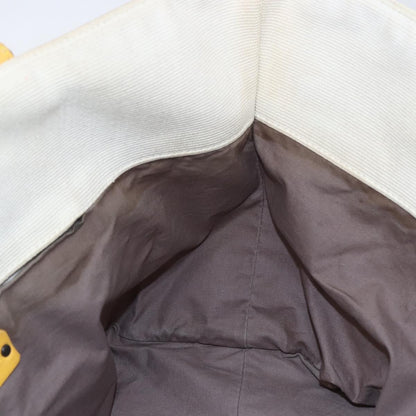 Bottega Veneta Braided Handle Open Tote Bag Canvas with Leather, YELLOW, CANVAS, Tote bag