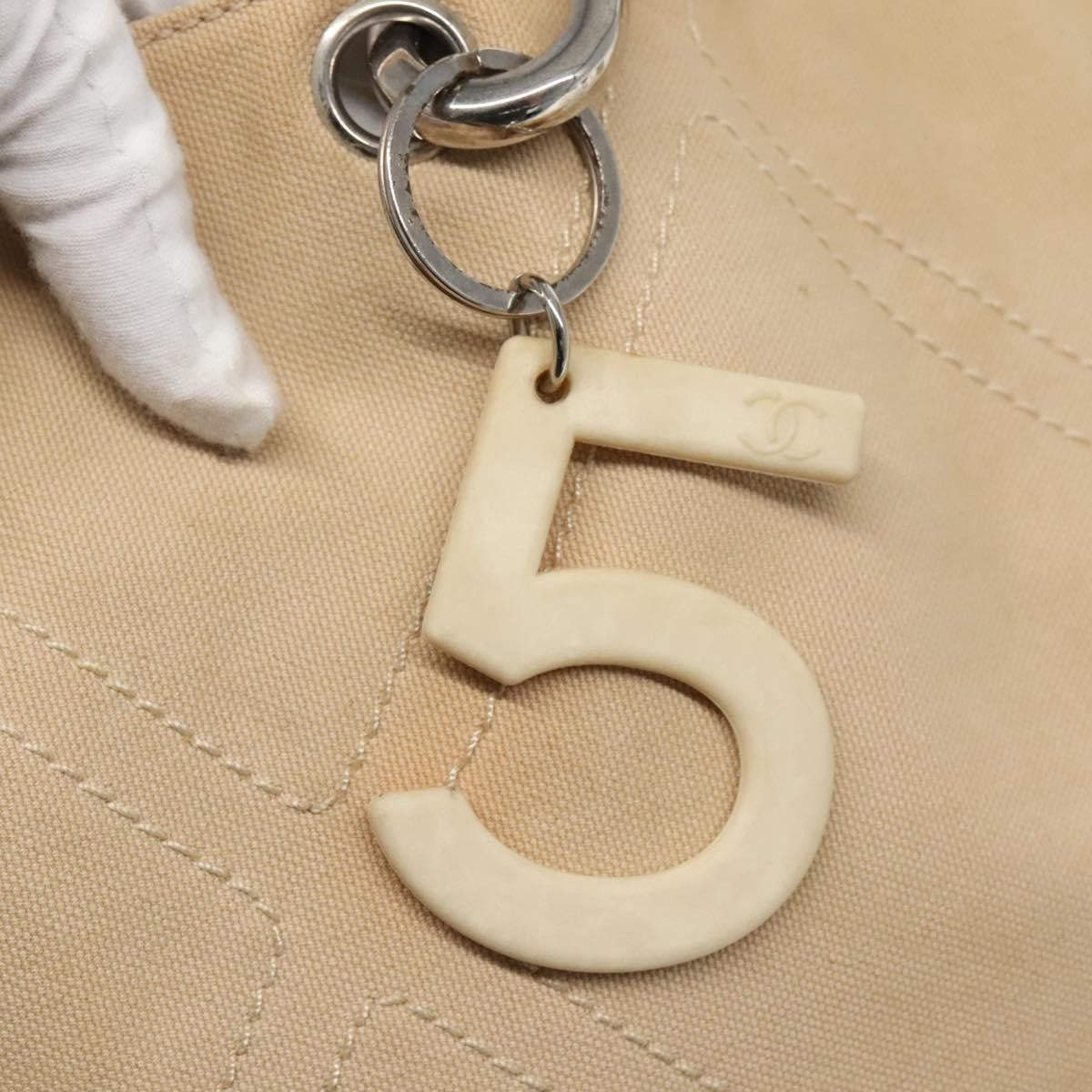 Chanel Vintage Cruise Line No.5 Tote Quilted Canvas, BEIGE, CANVAS, Tote bag