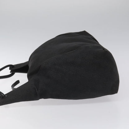 Gucci Vintage Shoulder Bag GG Canvas and Leather, BLACK, CANVAS, Shoulder bag