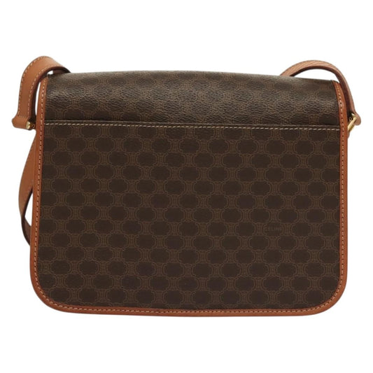 Celine Macadam Shoulder Bag PVC Leather, BROWN, CANVAS, Shoulder bag