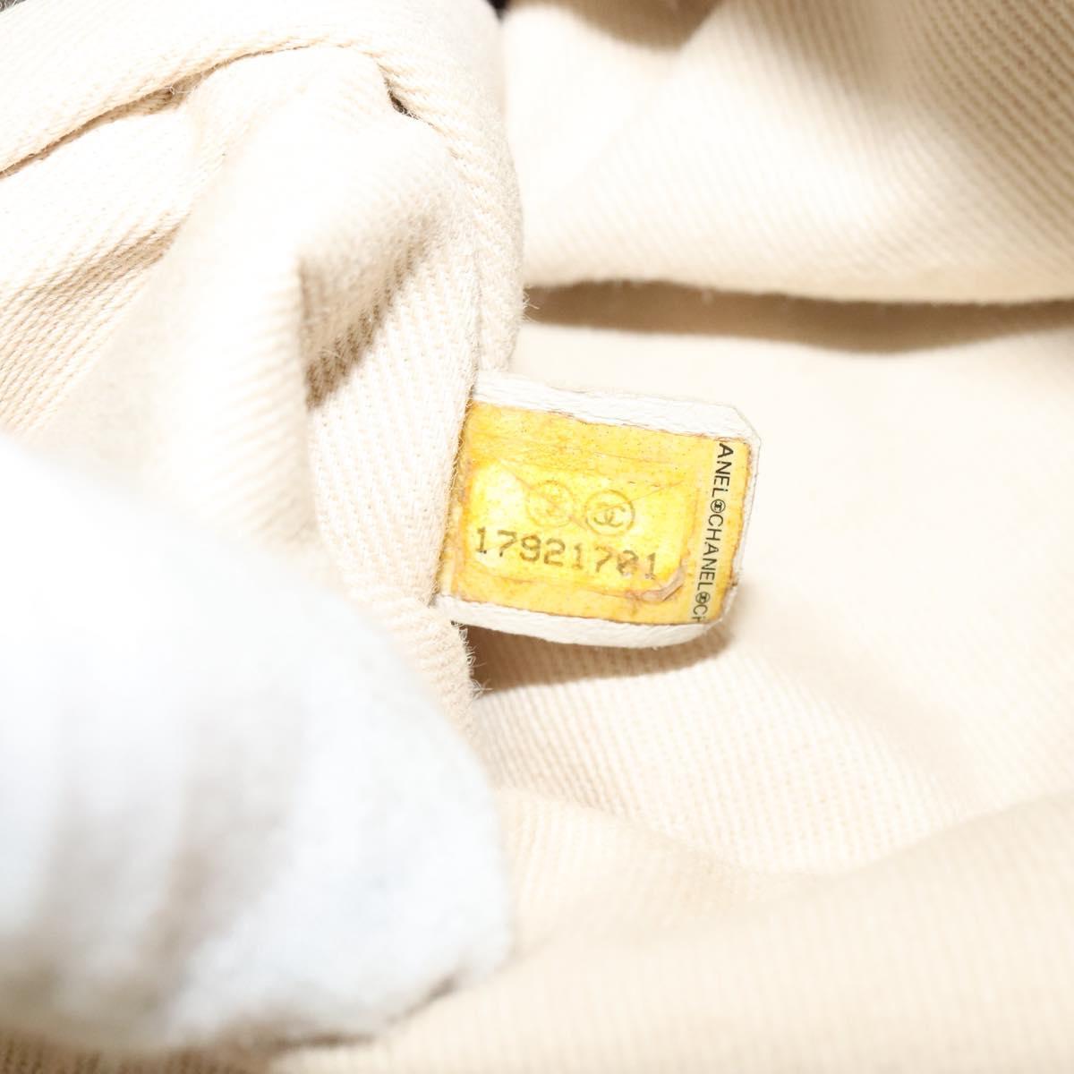 Chanel Deauville Tote Perforated leather, WHITE, LEATHER, Tote bag