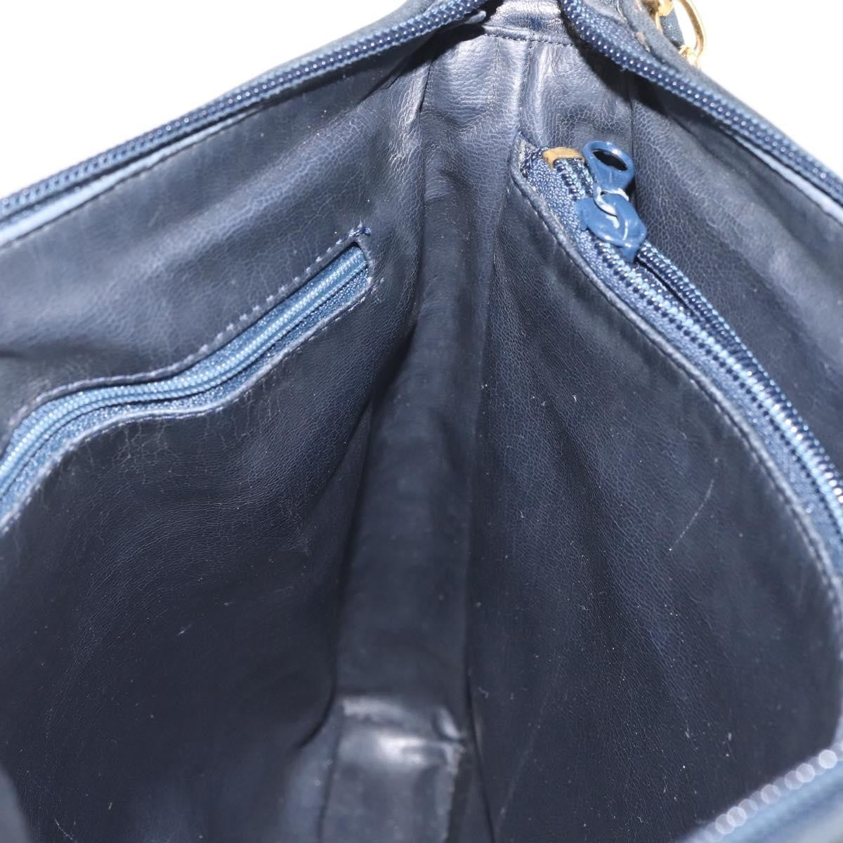 Bally Vintage Shoulder Bag Leather, NAVY, LEATHER, Shoulder bag