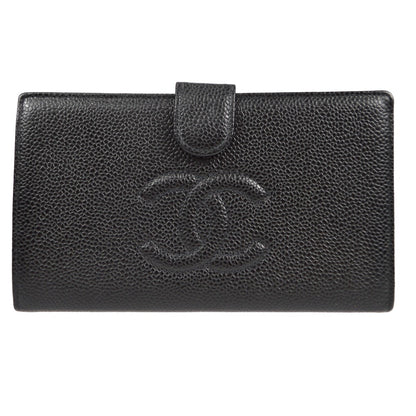 Chanel Timeless CC French Wallet Caviar, BLACK, LEATHER, Wallets