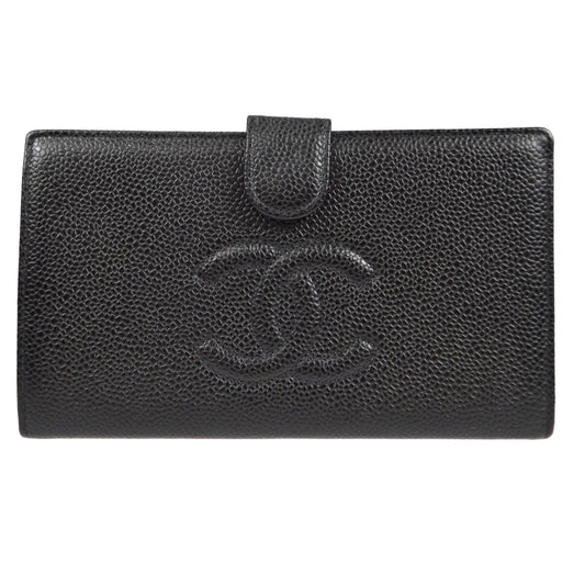 Chanel Timeless CC French Wallet Caviar, BLACK, LEATHER, Wallets