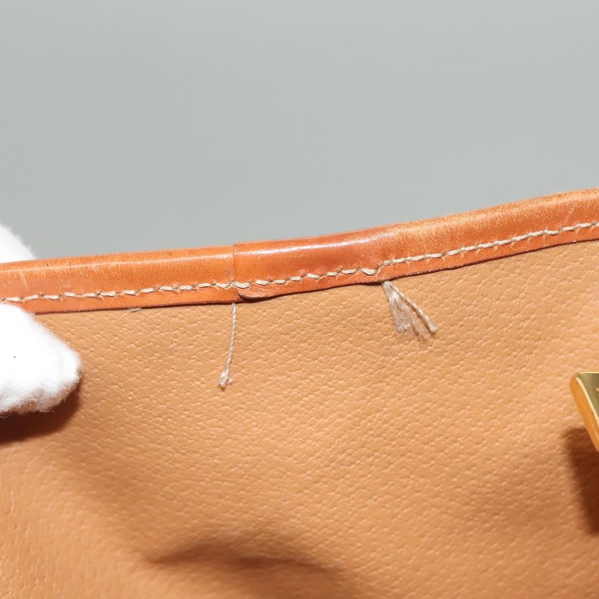 Celine Vintage Macadam Handbag Leather, BROWN, LEATHER, Handbag