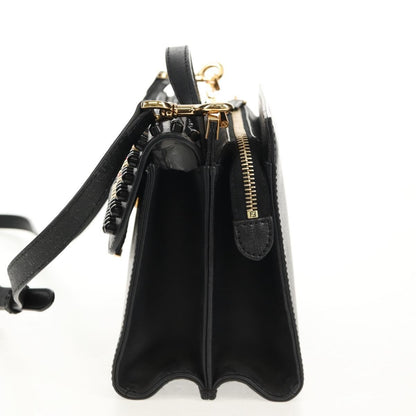 Fendi Demi Jour Monster Satchel Studded Leather, BLACK, LEATHER, Handbag