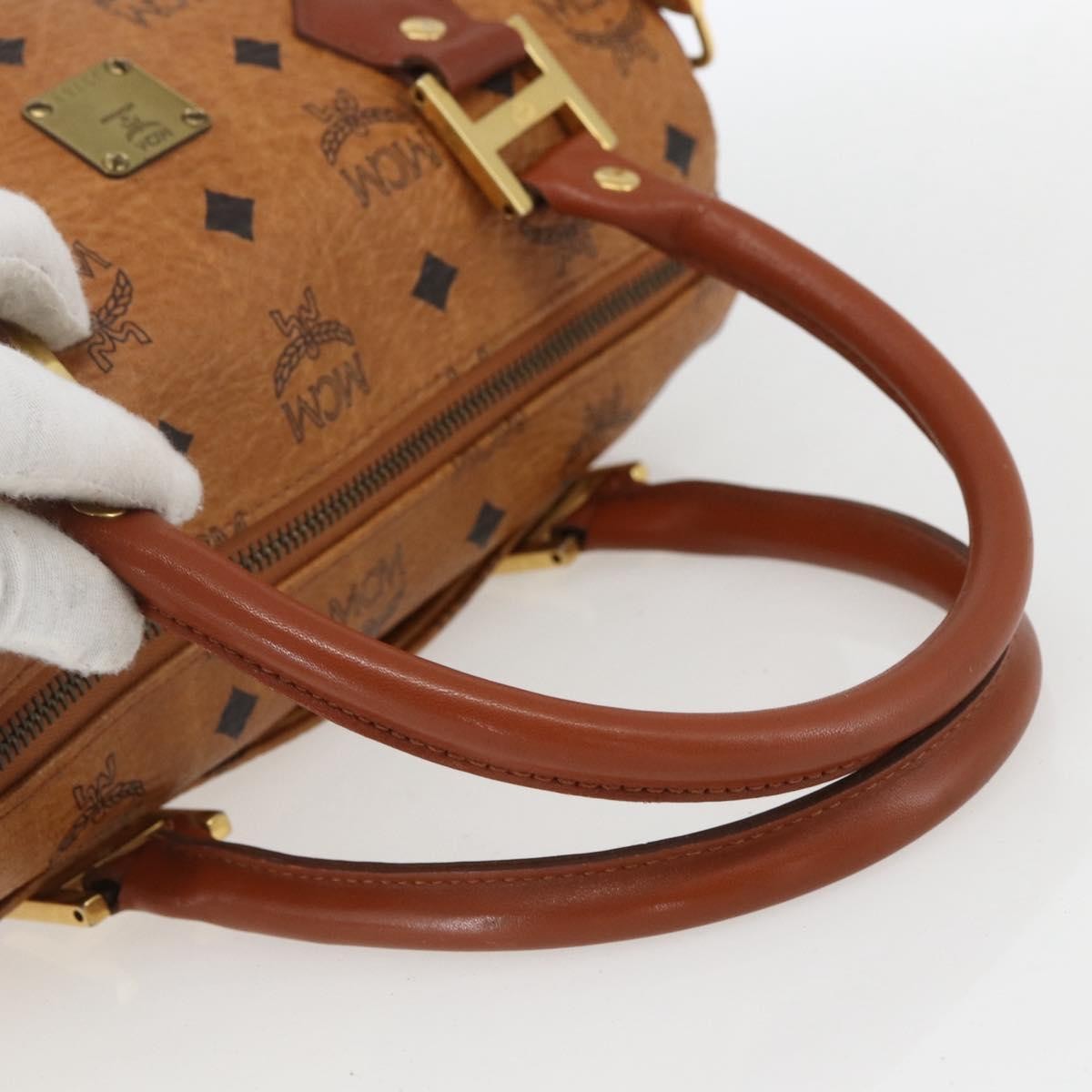 MCM Visetos logogramme Handbag Canvas and Leather, BROWN, CANVAS, Handbag