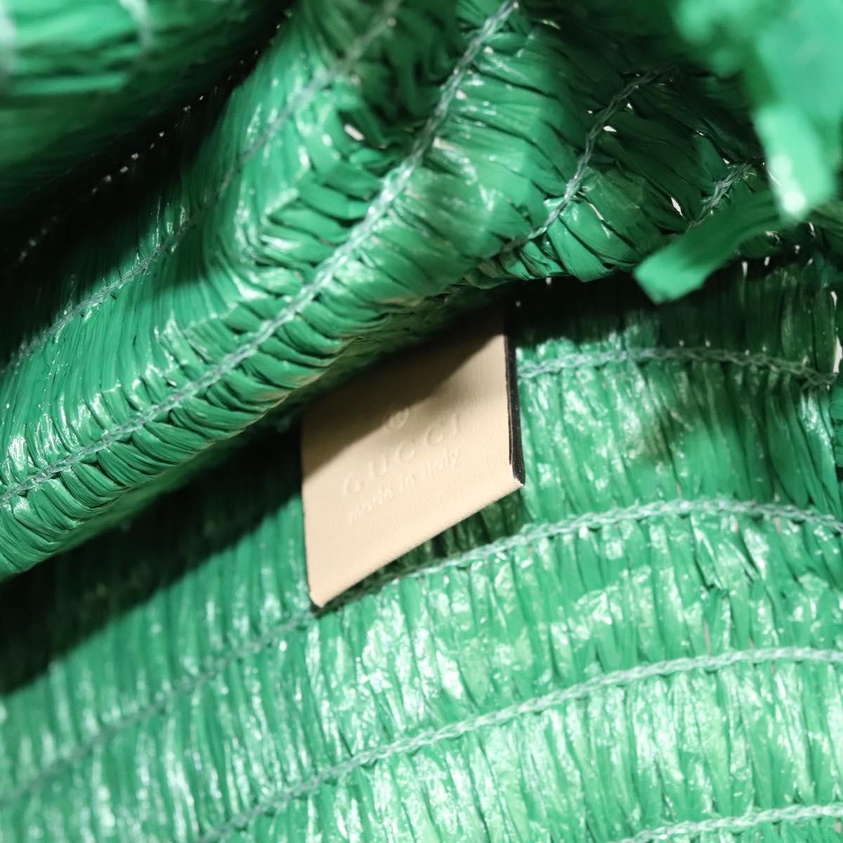 Gucci Cestino Tote Woven Raffia, GREEN, WICKER, Tote bag