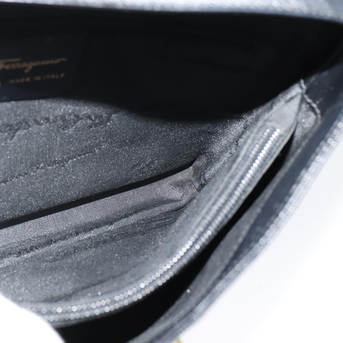 Salvatore Ferragamo Gancio Flap Hobo Leather, BLACK, LEATHER, Shoulder bag